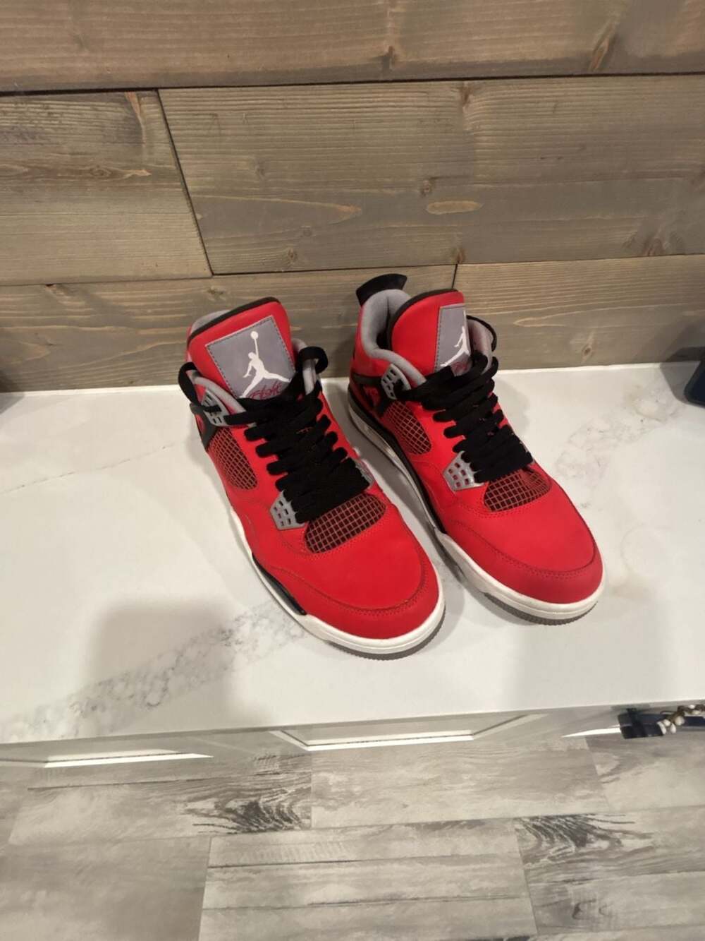 Air Jordan 4 Retro 'Toro Bravo' 2013 Fire Red/Black White Grey Used